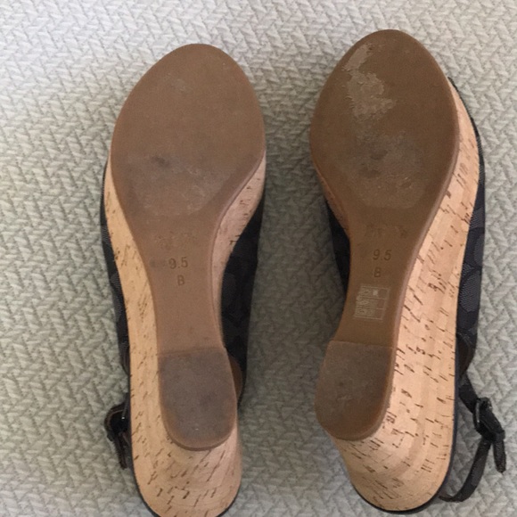 Coach monogram peep toe wedges - Picture 7 of 10